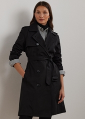 Lauren Ralph Lauren Petite Belted Water-Resistant Trench Coat - Black