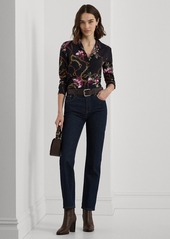 Lauren Ralph Lauren Petite Collared Floral Shirt - Navy Multi