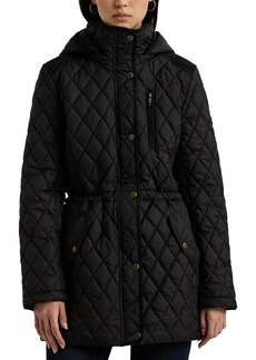 Lauren Ralph Lauren Petite Hooded Quilted Coat - Black