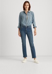 Lauren Ralph Lauren Petite Mid-Rise Straight Jean, Petite & Petite Short Lengths - Deep Royal