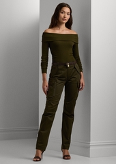 Lauren Ralph Lauren Petite Sateen Cargo Pants - Green