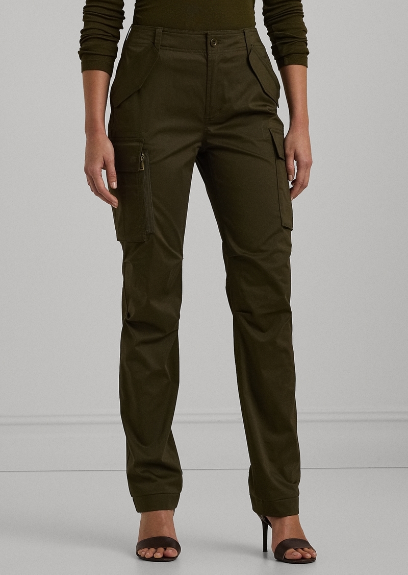 Lauren Ralph Lauren Petite Sateen Cargo Pants - Green