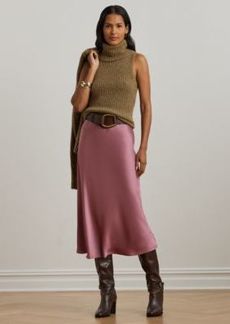 Lauren Ralph Lauren Petite Turtleneck Sweater Satin Midi Skirt