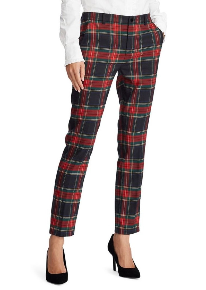 lauren ralph lauren tartan skinny crop pants