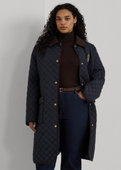 Lauren Ralph Lauren Plus Size Collared Quilted Coat - Dk Navy