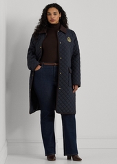 Lauren Ralph Lauren Plus Size Collared Quilted Coat - Dk Navy