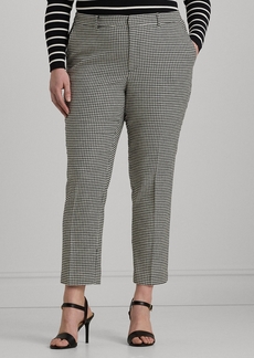 Lauren Ralph Lauren Plus Size Cropped Houndstooth Pants - Black/Mascarpone Cream
