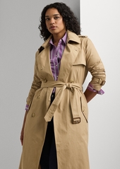 Lauren Ralph Lauren Plus Size Double-Breasted Trench Coat - Birch Tan