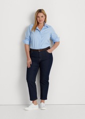 Lauren Ralph Lauren Plus-Size Easy Care Cotton Shirt - Blue