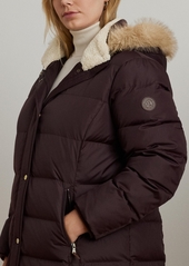 Lauren Ralph Lauren Plus Size Faux-Fur-Trim Hooded Puffer Coat - Dk Navy