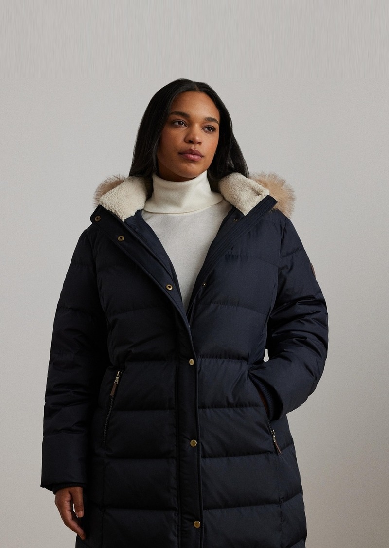 Lauren Ralph Lauren Plus Size Faux-Fur-Trim Hooded Puffer Coat - Dk Navy