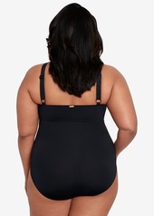 Lauren Ralph Lauren Plus Size Halter-Neck One Piece Swimsuit - Black