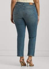 Lauren Ralph Lauren Plus Size High-Rise Straight Ankle Jeans - Dusk Indigo Wash