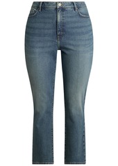 Lauren Ralph Lauren Plus Size High-Rise Straight Ankle Jeans - Dusk Indigo Wash