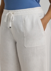 Lauren Ralph Lauren Plus-Size Linen Wide-Leg Pants - White