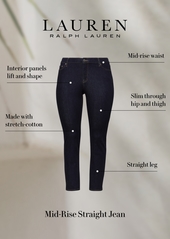 Lauren Ralph Lauren Plus-Size Mid-Rise Straight Jean - Deep Royal Wash