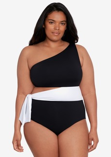 Lauren Ralph Lauren Plus Size One-Shoulder One-Piece Swimsuit - Bel Air
