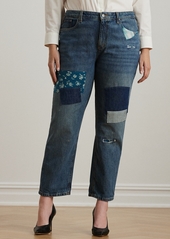 Lauren Ralph Lauren Plus Size Patchwork Boyfriend Jeans - Dusk Indigo Wash