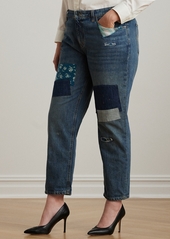 Lauren Ralph Lauren Plus Size Patchwork Boyfriend Jeans - Dusk Indigo Wash