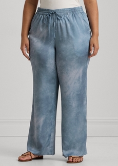 Lauren Ralph Lauren Plus Size Printed Charmeuse Pants - Blue Multi