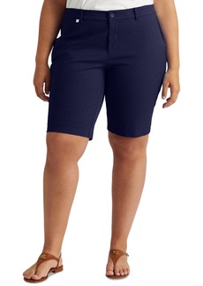 Lauren Ralph Lauren Plus-Size Stretch Cotton Shorts - Lauren Navy