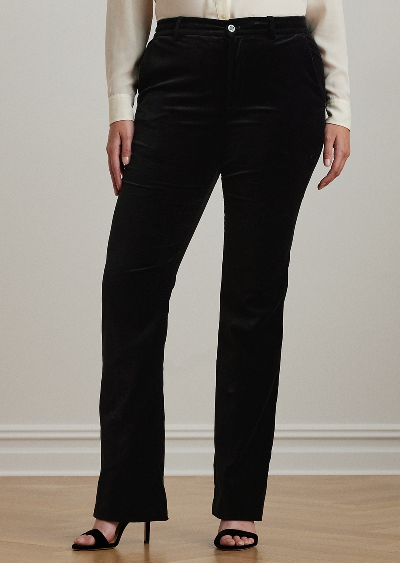 Lauren Ralph Lauren Plus Size Velvet Bootcut Pants - Black Velvet