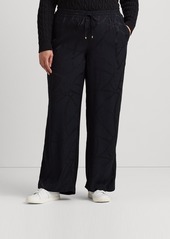 Lauren Ralph Lauren Plus Size Wide-Leg Jacquard Pants - Black