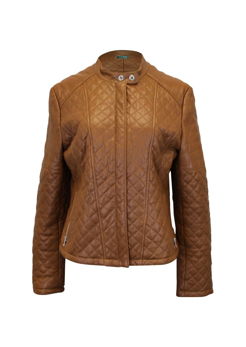 Lauren Ralph Lauren Quilted Jacket in Brown Leather