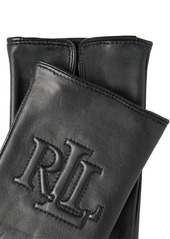 Lauren Ralph Lauren Raised Logo Leather Touch Gloves - Black