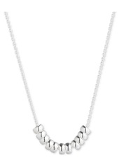 "Lauren Ralph Lauren Rondelle Bead Statement Necklace, 17"" + 3"" extender - Silver"