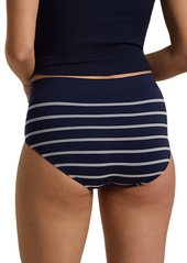 Lauren Ralph Lauren Seamless Striped Jersey High-Rise Brief Underwear, 4L0094 - Navy