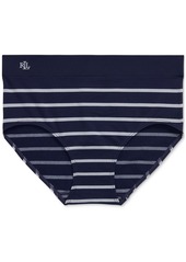 Lauren Ralph Lauren Seamless Striped Jersey High-Rise Brief Underwear, 4L0094 - Navy