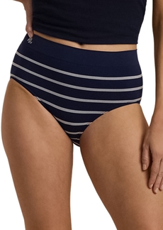 Lauren Ralph Lauren Seamless Striped Jersey High-Rise Brief Underwear, 4L0094 - Navy
