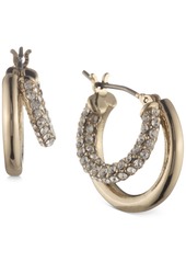 "Lauren Ralph Lauren Small Pave Split-Hoop Earrings, 0.65"" - Gold"