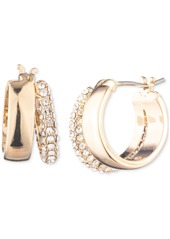 "Lauren Ralph Lauren Small Pave Split-Hoop Earrings, 0.9"" - Gold"