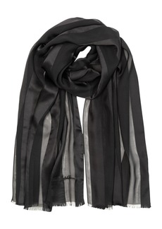 Lauren Ralph Lauren Stella Stripe Logo Jacquard Wrap - Black