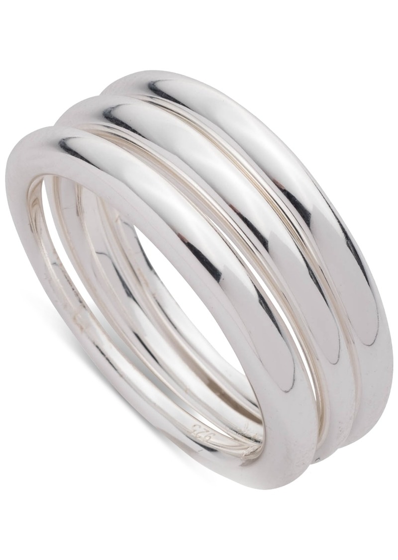 Lauren Ralph Lauren Sterling Silver 3-Pc. Set Stack Rings - Silver