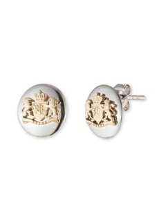 Lauren Ralph Lauren Sterling Silver and 18K Gold Over Sterling Silver Crest Stud Earring - Two Tone