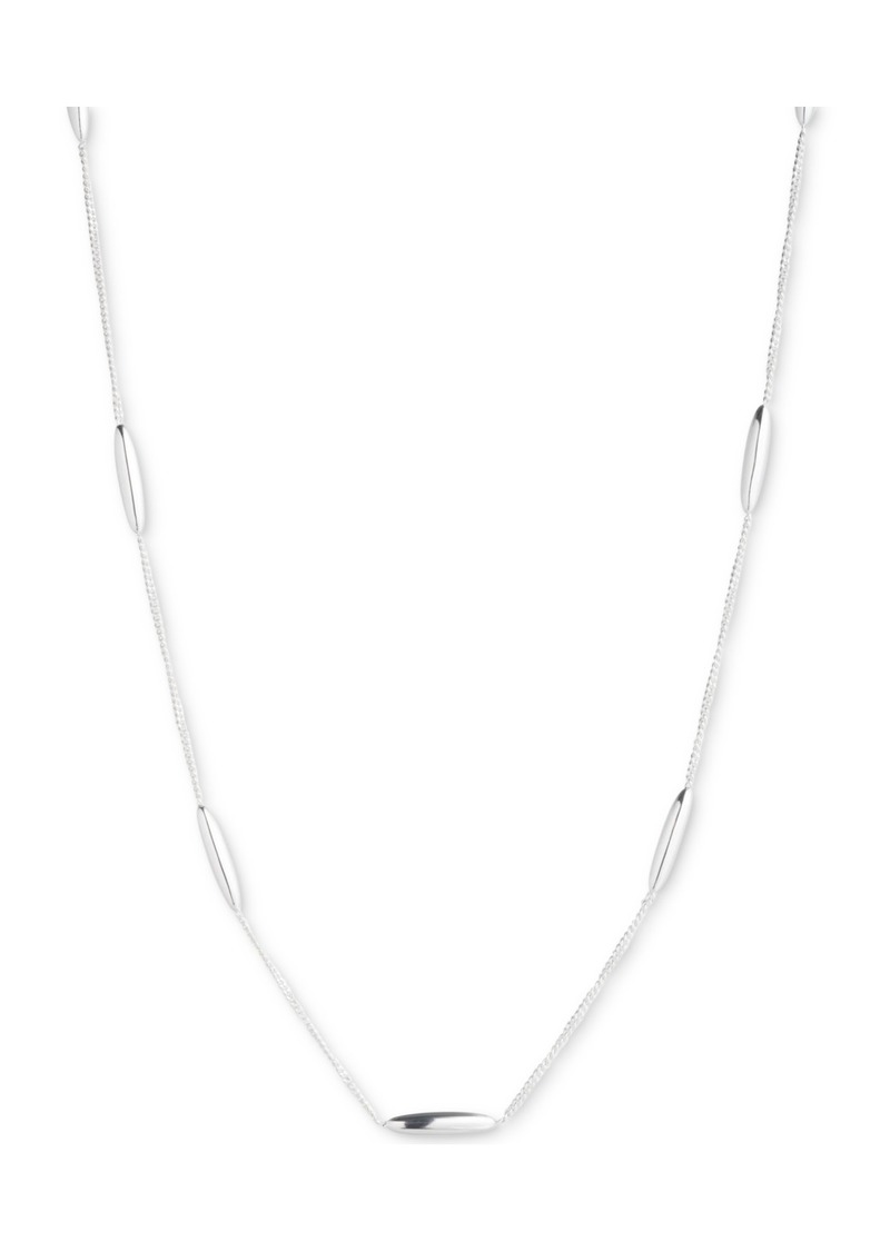 "Lauren Ralph Lauren Sterling Silver Bar Station Collar Necklace, 15"" + 3"" extender - Silver"