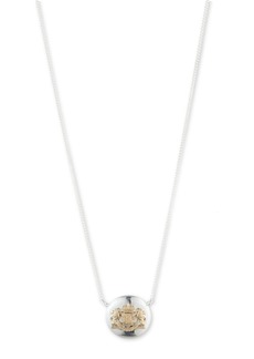 Lauren Ralph Lauren Sterling Silver Chain with 18K Gold Over Sterling Silver Crest Pendant Necklace - Two Tone