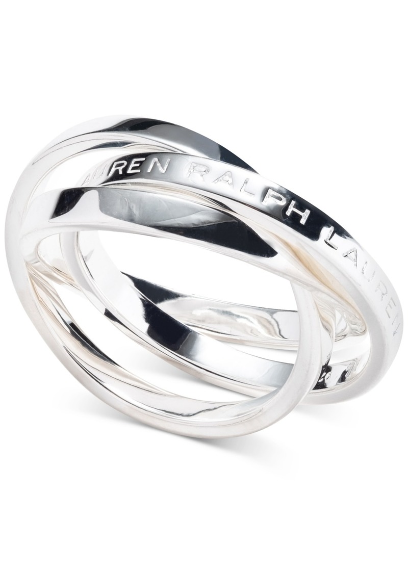 Lauren Ralph Lauren Sterling Silver Logo-Etched Intertwined Ring - Silver