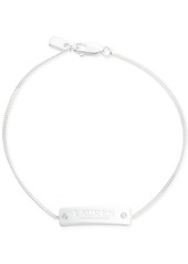 Lauren Ralph Lauren Sterling Silver Pave Logo Tag Link Bracelet - Crystal Wh