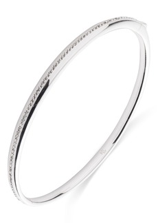 Lauren Ralph Lauren Sterling Silver Pave Sculpted Bangle Bracelet - Crystal Wh