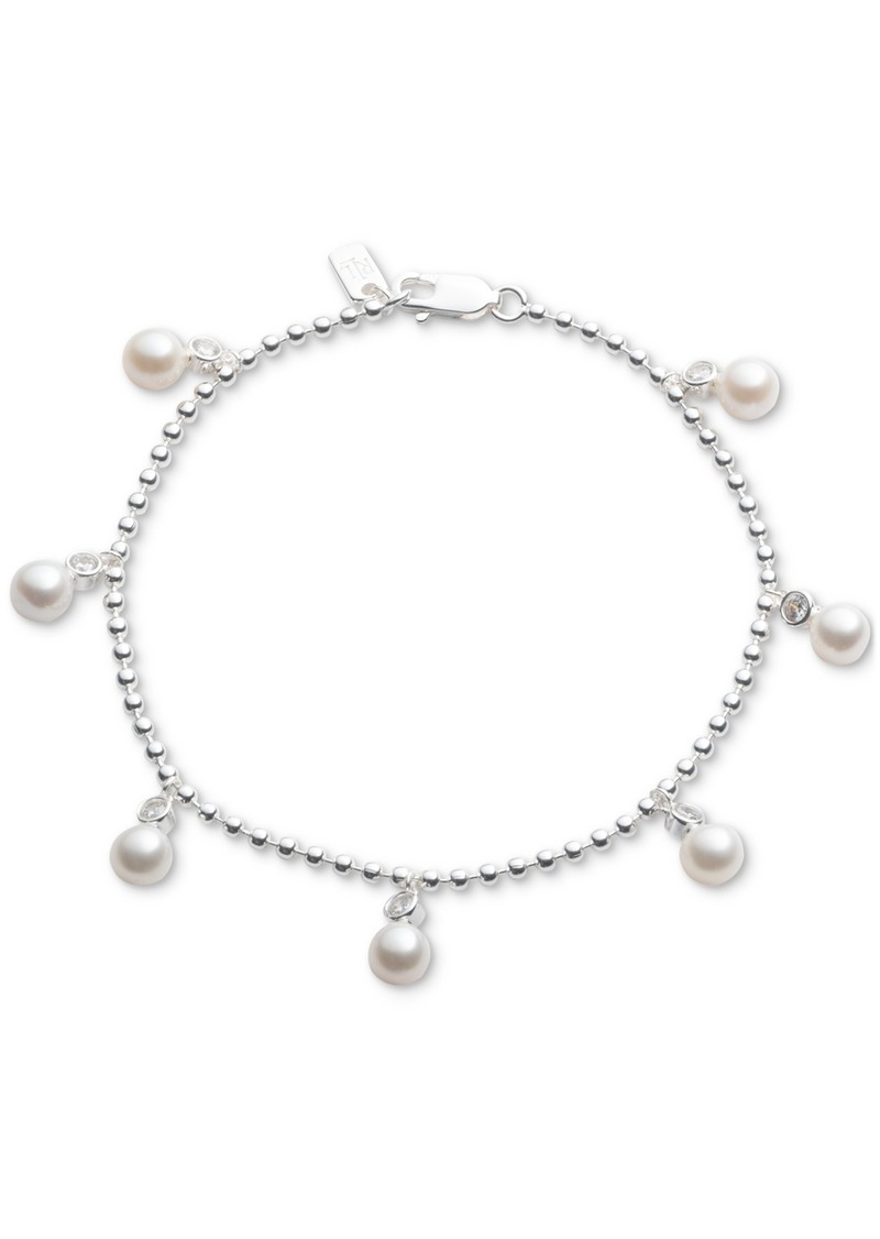 Lauren Ralph Lauren Sterling Silver Shaky Freshwater Pearl (6mm) Flex Bracelet - White