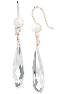 Lauren Ralph Lauren Stone & Imitation Pearl Linear Drop Earrings - Clear