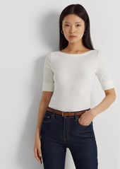 Lauren Ralph Lauren Stretch Boatneck Top, Regular & Petite - Polo Black