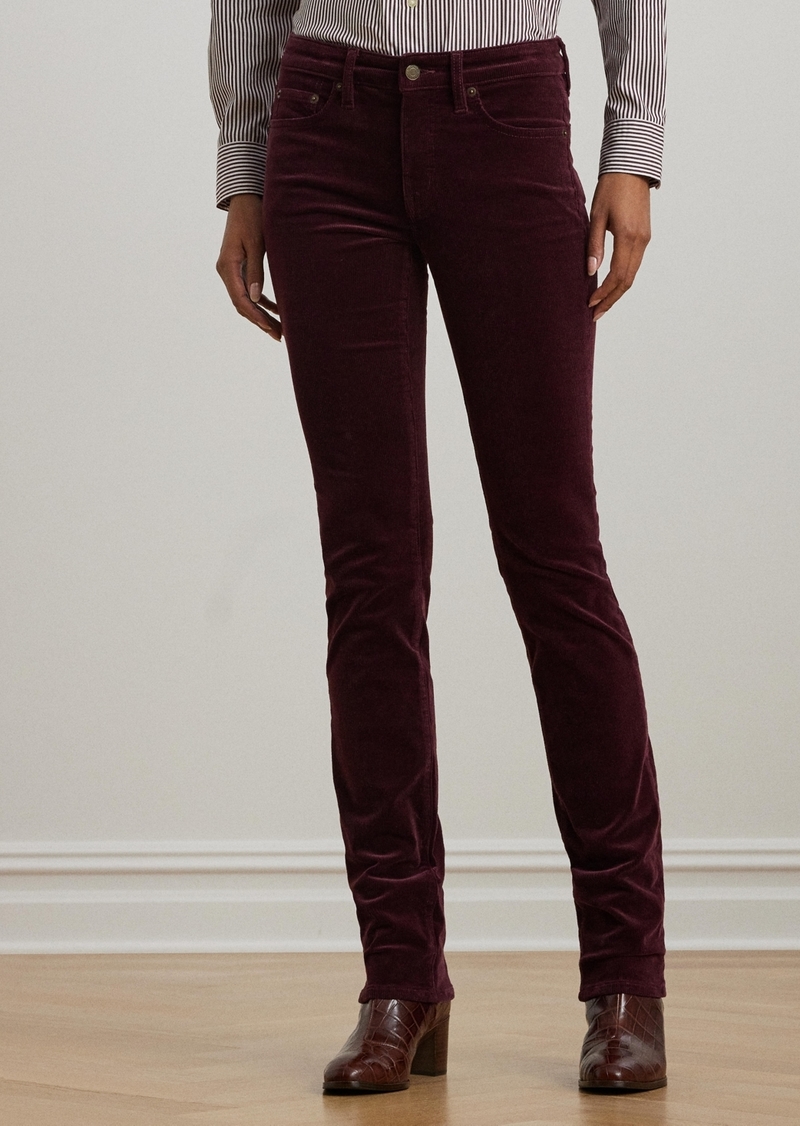 Lauren Ralph Lauren Stretch Corduroy Mid-Rise Straight Pants, Regular & Petite - Pinot Noir