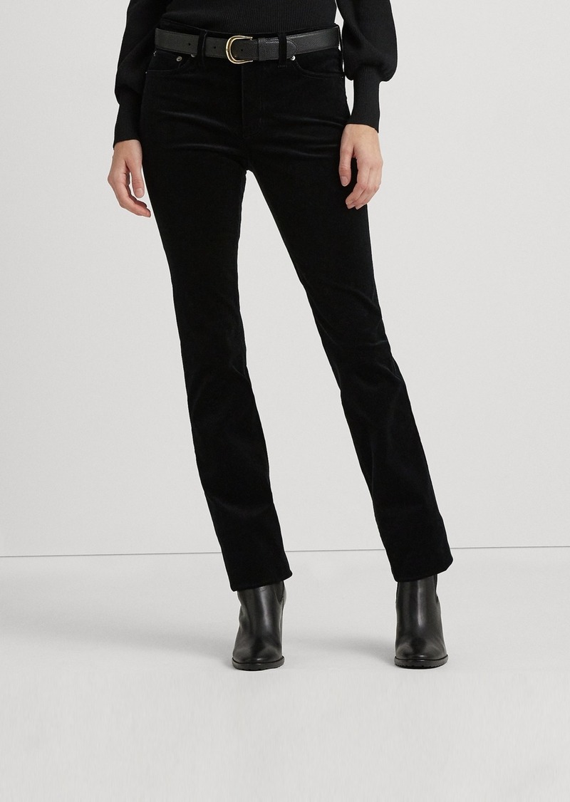 Lauren Ralph Lauren Stretch Corduroy Mid-Rise Straight Pants, Regular & Petite - Polo Black