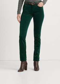 Lauren Ralph Lauren Stretch Corduroy Mid-Rise Straight Pants - Season Green