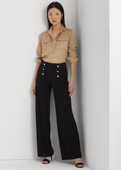 Lauren Ralph Lauren Stretch Jersey Wide-Leg Pants - Polo Black